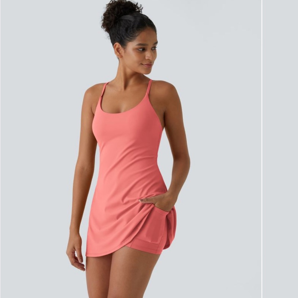 HALARA Softlyzero Plush Backless Active Dress (Easy Peasy Edition) NEW